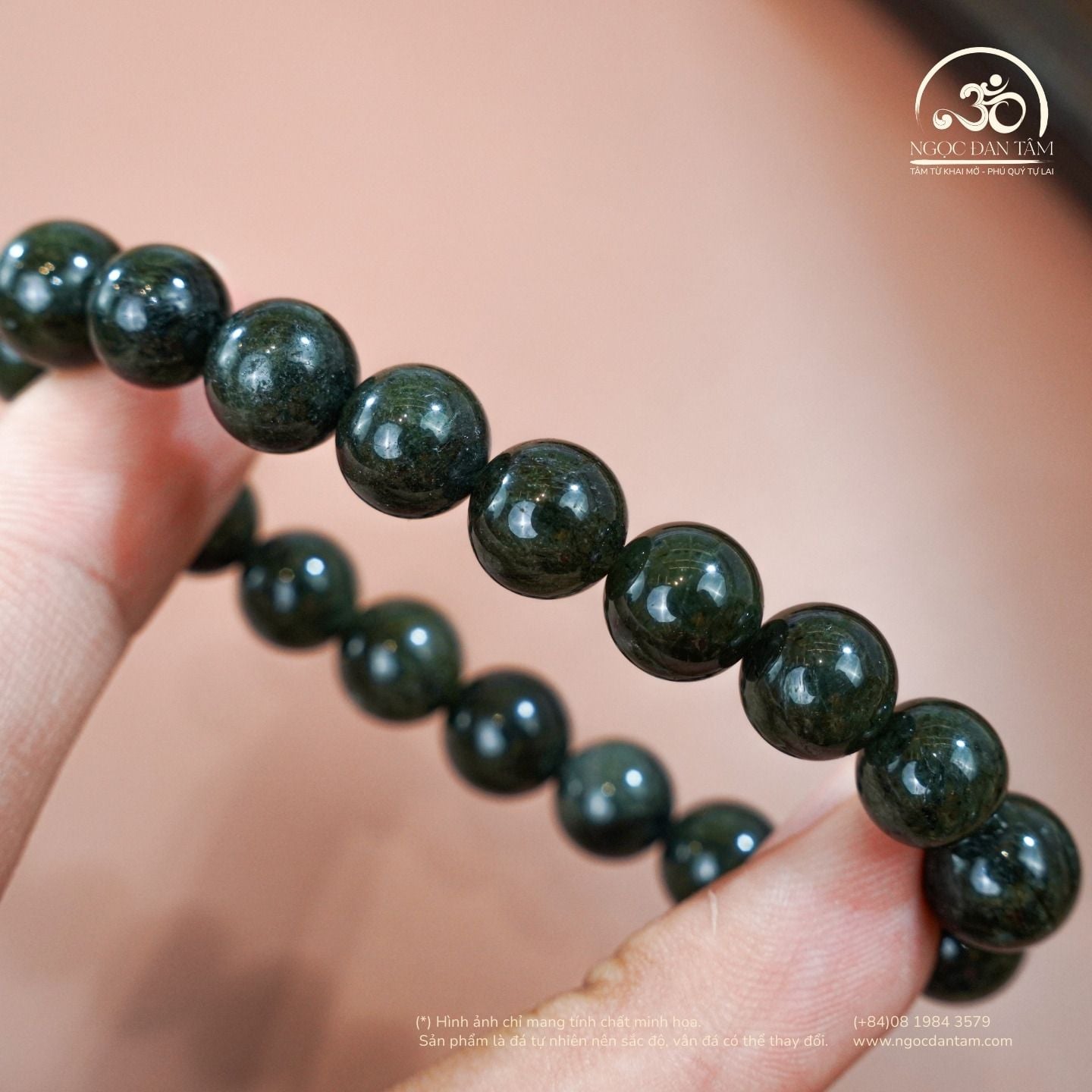  Vòng Tay Thạch Anh Tóc Xanh 3A 9mm 