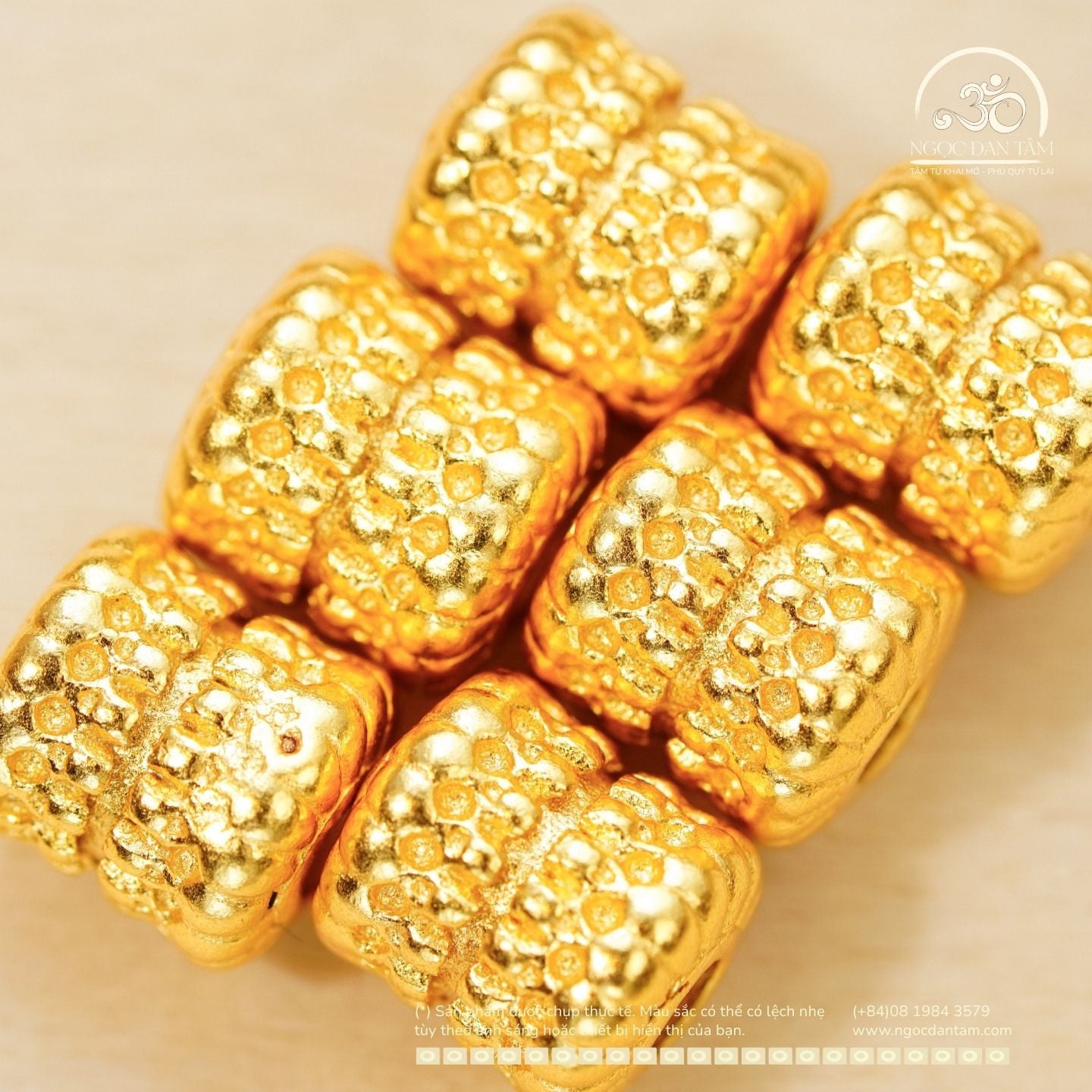  Charm Bánh Xe Đôi 8.5mm - Bạc 925 Mạ Vàng Cao Cấp 