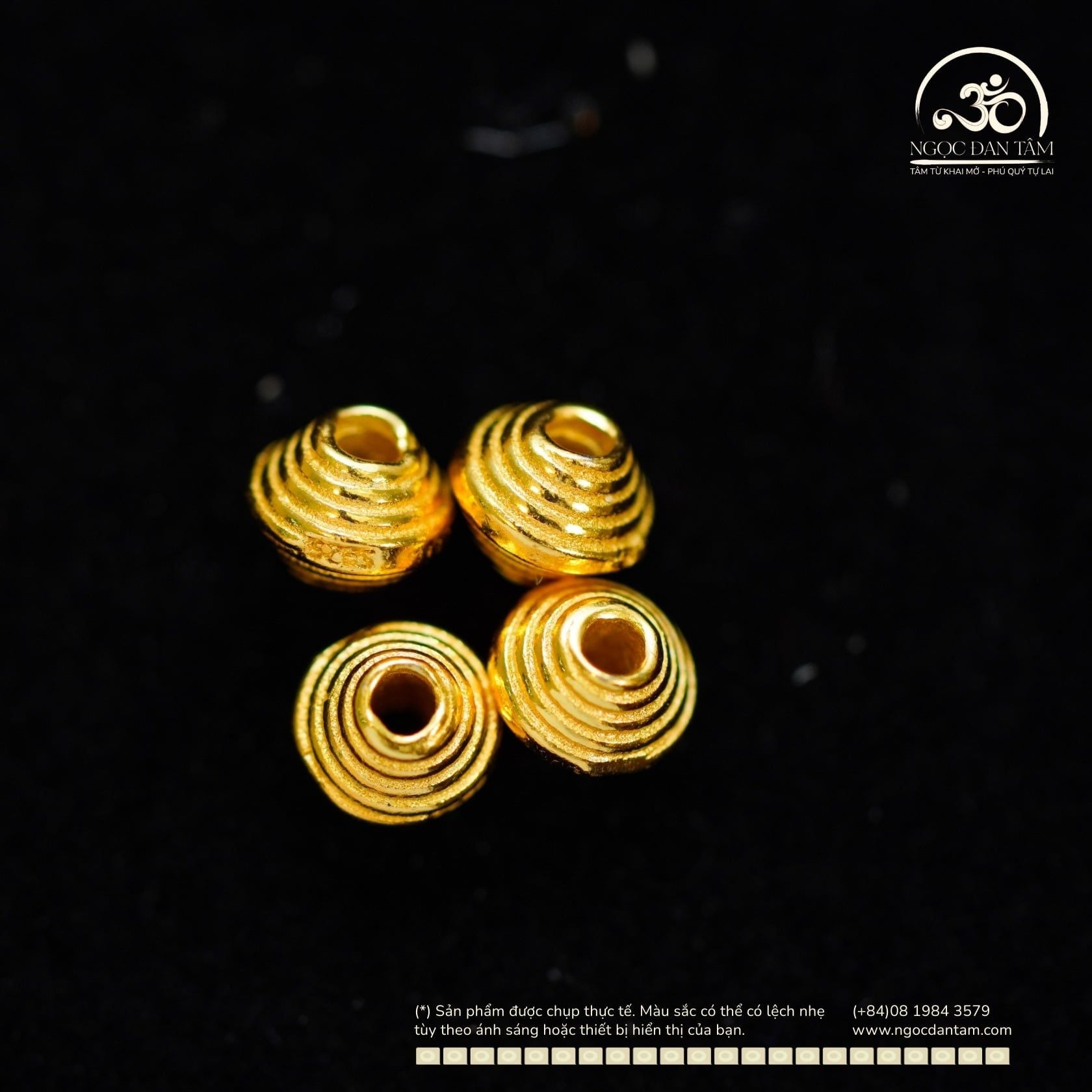  Charm Đệm 043 - Bạc 925 Mạ Vàng Cao Cấp 