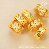  Charm Tròn Lá Lớn 7.54mm - Bạc 925 Mạ Vàng Cao Cấp 