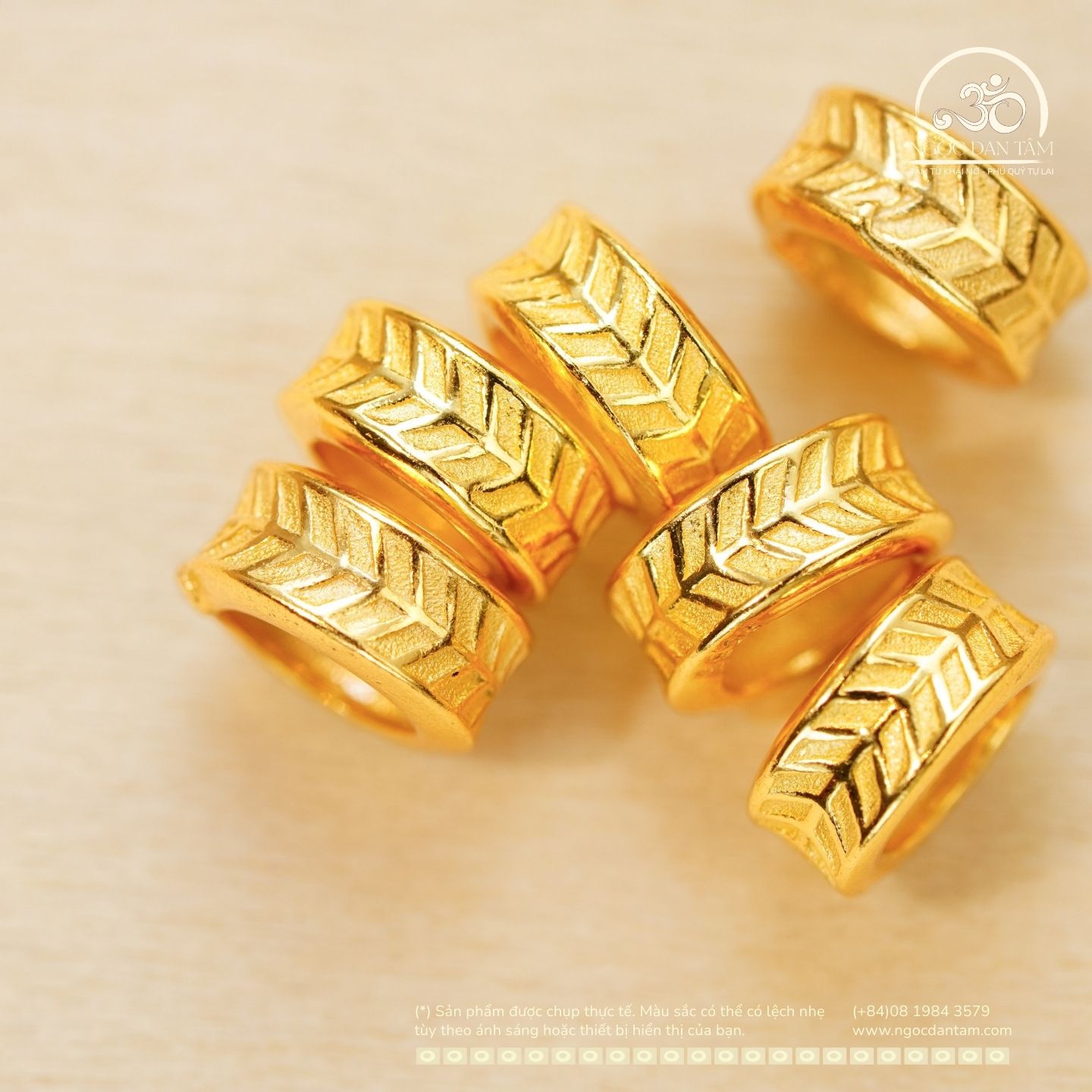  Charm Tròn Lá Lớn 7.54mm - Bạc 925 Mạ Vàng Cao Cấp 