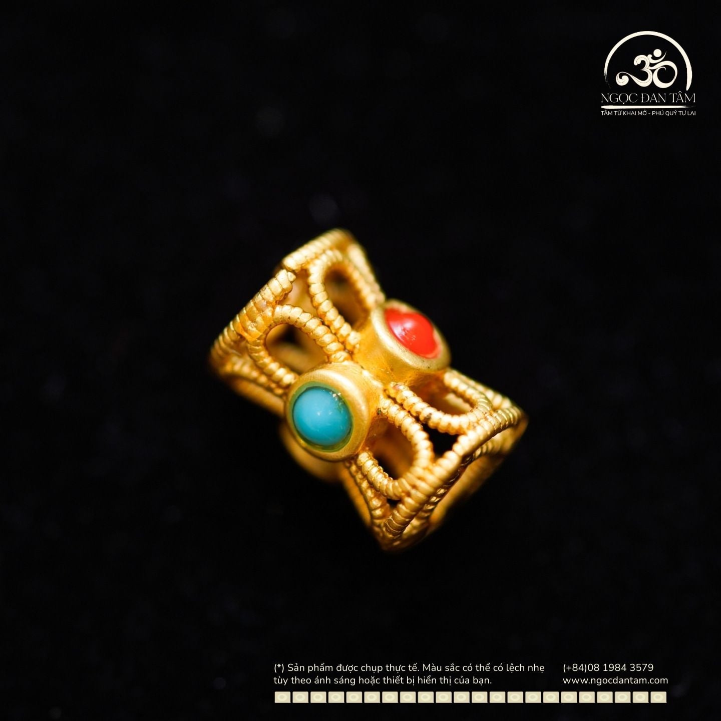  Charm Trụ 2 Màu 9.64mm - Kim Loại Mạ Vàng 