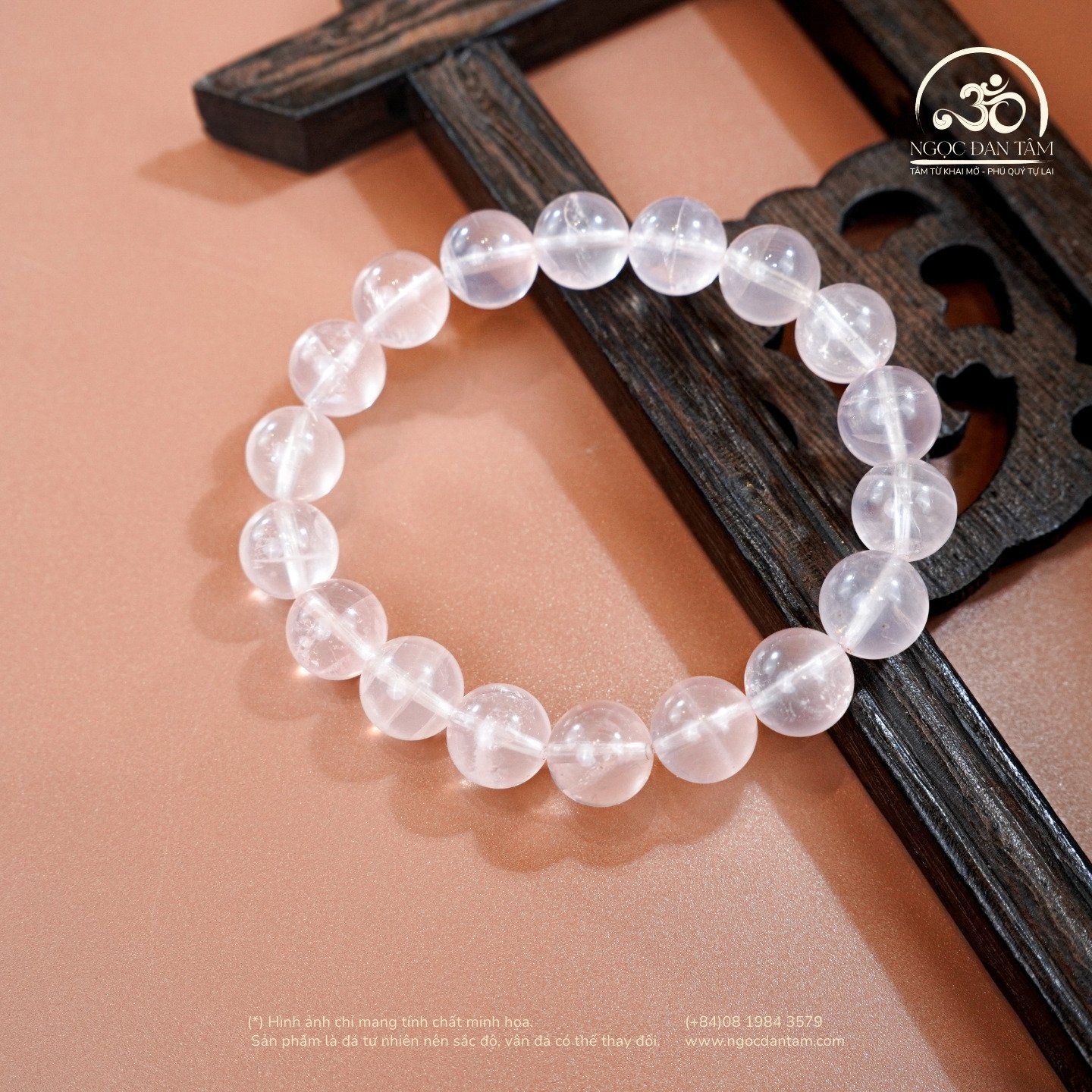  Vòng Tay Thạch Anh Hồng Sao 9mm 6A 