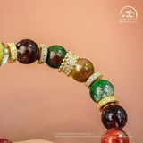  Vòng Tay Thạch Anh Ưu Linh Hoa 10mm 5A Phối Charm Bạc Mạ Vàng 