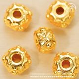  Charm Tròn Mắt Vuông Lớn 8.19mm - Bạc 925 Mạ Vàng Cao Cấp 