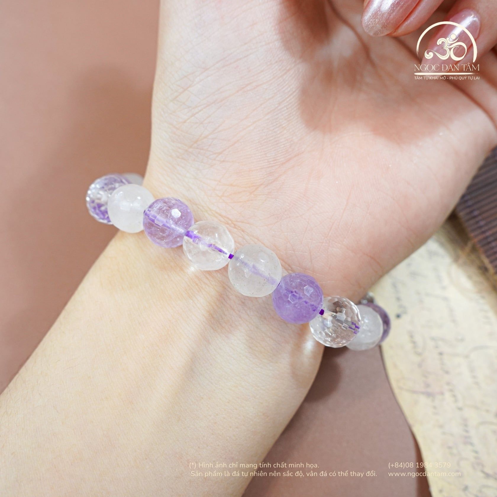  Vòng Tay Thạch Anh Hỗn Hợp Cắt Giác 10mm 