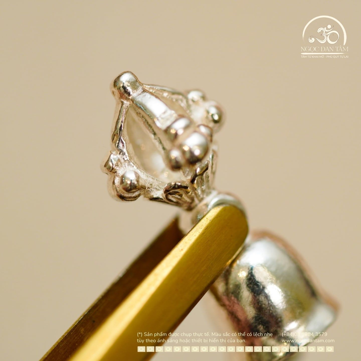  Charm Chuông Kim Cang Bạc Trắng 925 