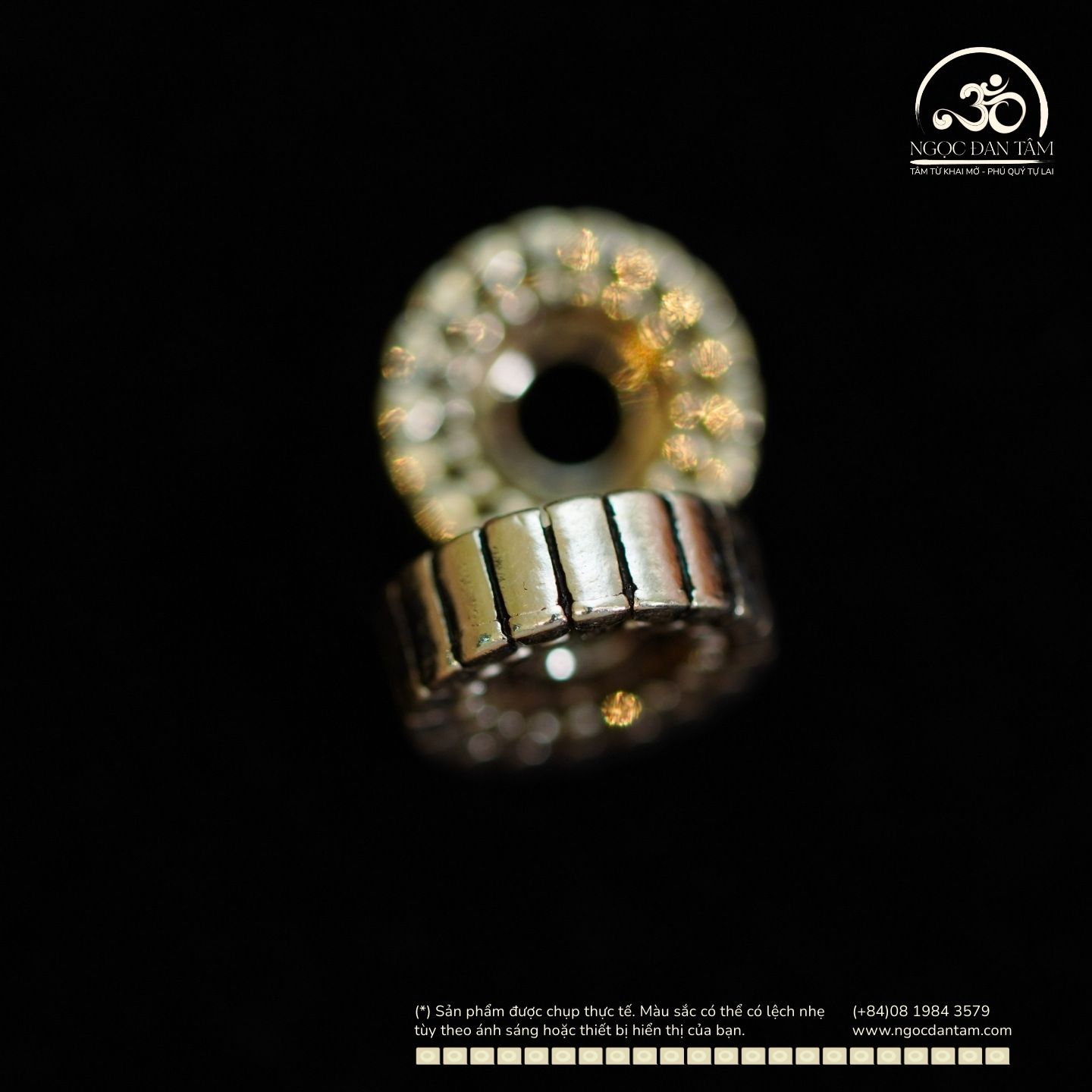  Charm Đệm Bánh Xe Bạc 7.61mm - Bạc 925 Cao Cấp 