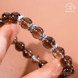  Vòng Tay Thạch Anh Khói 10mm 2A Phối Charm Bạc 