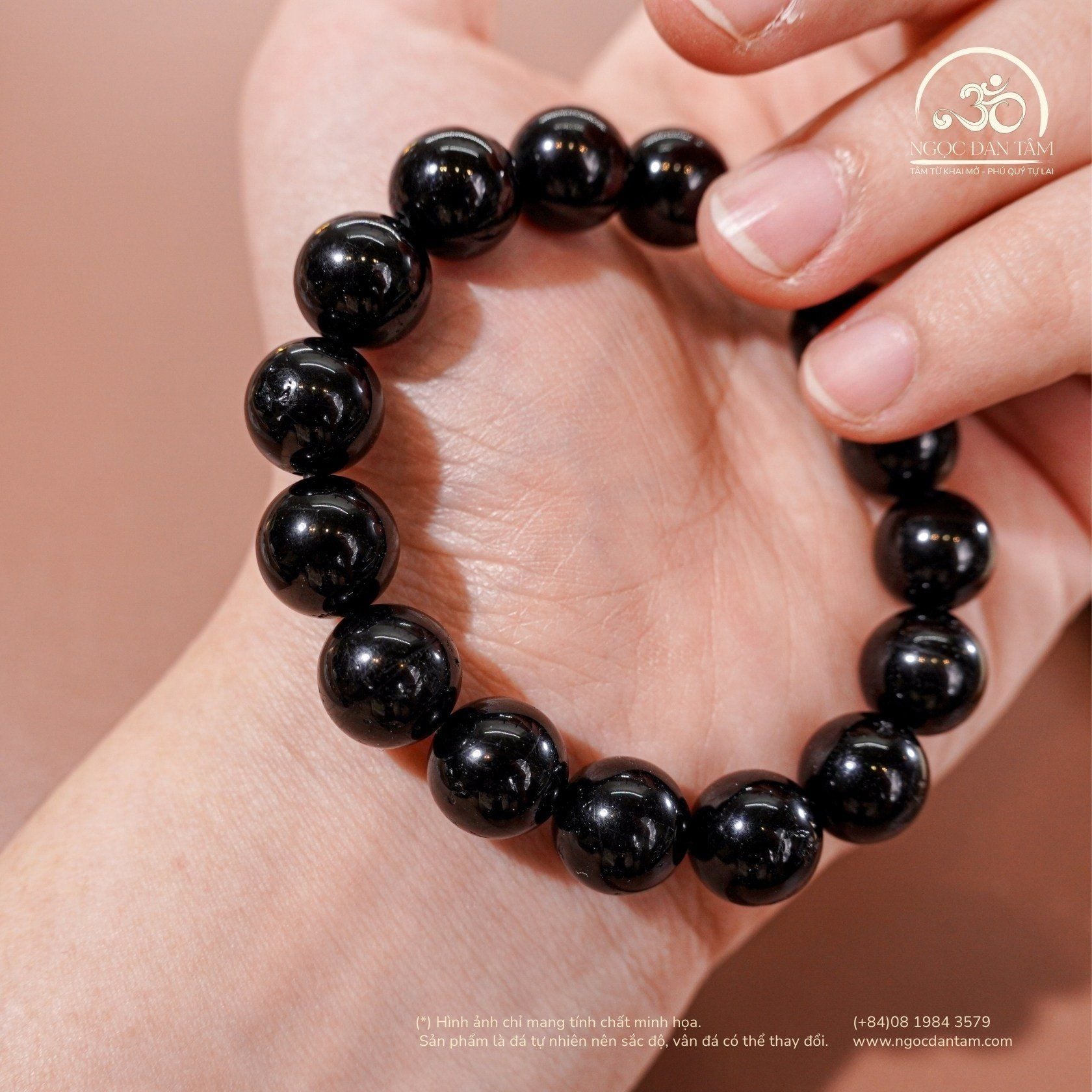  Vòng Tay Tourmaline Đen 10mm 2A 