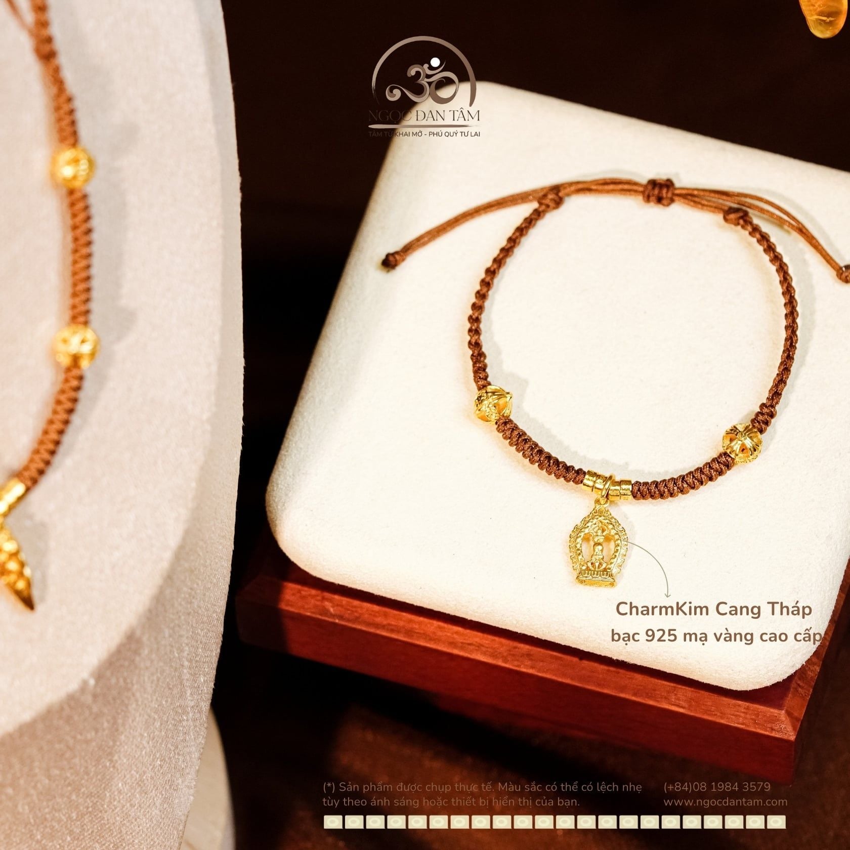  Vòng Tay Thắt Dây Charm Kim Cang Tháp + Vòng Cổ Thắt Dây Charm Dao Phổ Ba 