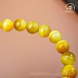  Vòng Tay Đá Mắt Hổ Vàng 8mm 5A Charm Bánh Xe Pháp luân 