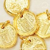  Mặt Dây Chuyền Tròn Đèn Vàng - Bạc 925 Mạ Vàng Cao Cấp 