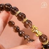  Vòng Tay Thạch Anh Khói 10mm 2A Phối Charm Tỳ Hưu 