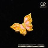  Charm Bướm Hồng 12,09mm - Kim Loại Mạ Vàng Cao Cấp 
