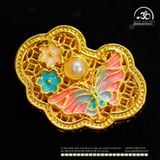  Charm Bướm Mây 22,57mm - Kim Loại Mạ Vàng Cao Cấp 