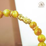  Vòng Tay Mắt Hổ Vàng Phối Tỳ Hưu 8mm 6A 