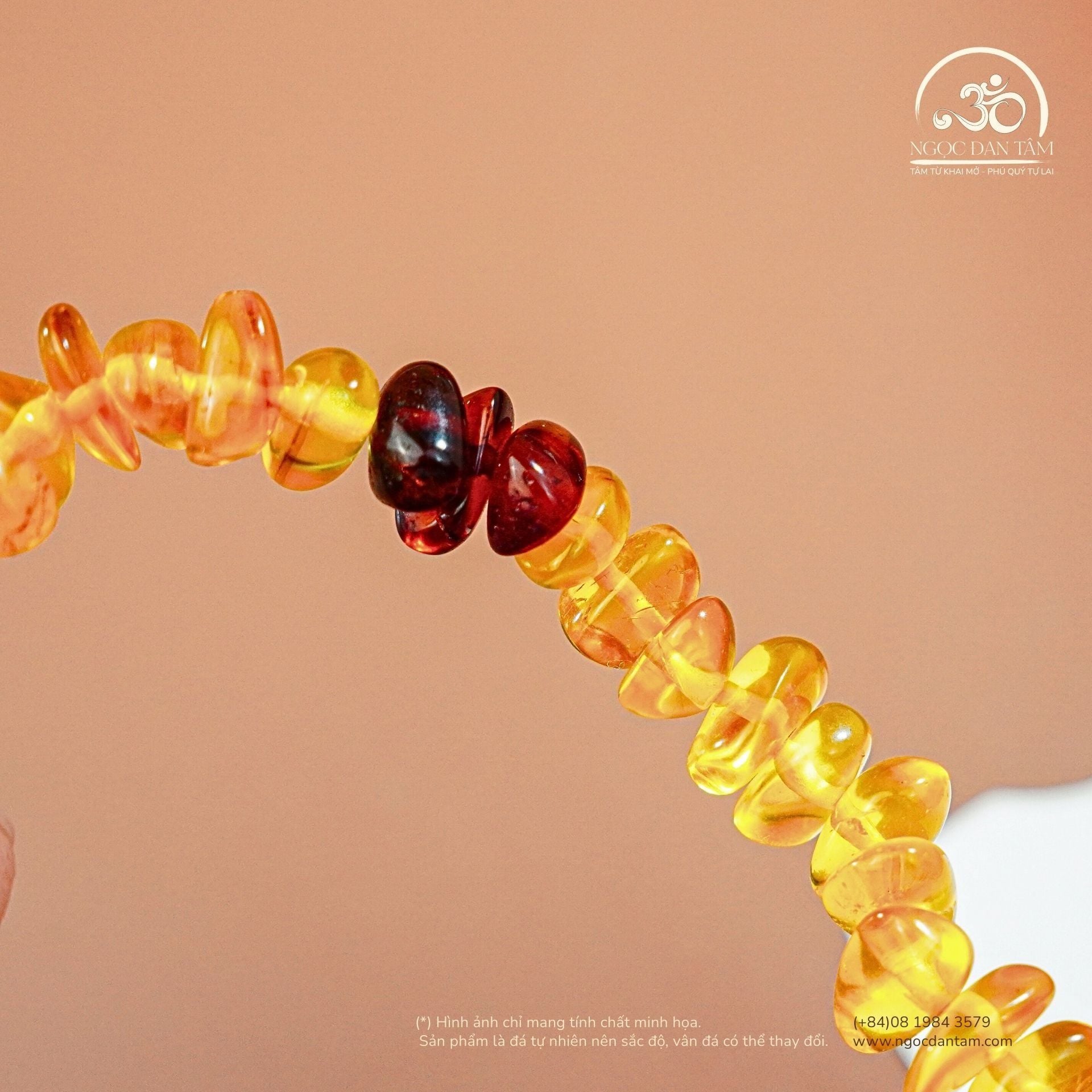  Vòng Tay Ngọc Phách An Xuân 5gram (Cognac Phối Huyết Phách) 