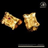  Charm Răng Đính Đá Hồng Nhỏ 5.73mm - Bạc 925 Mạ Vàng Cao Cấp 