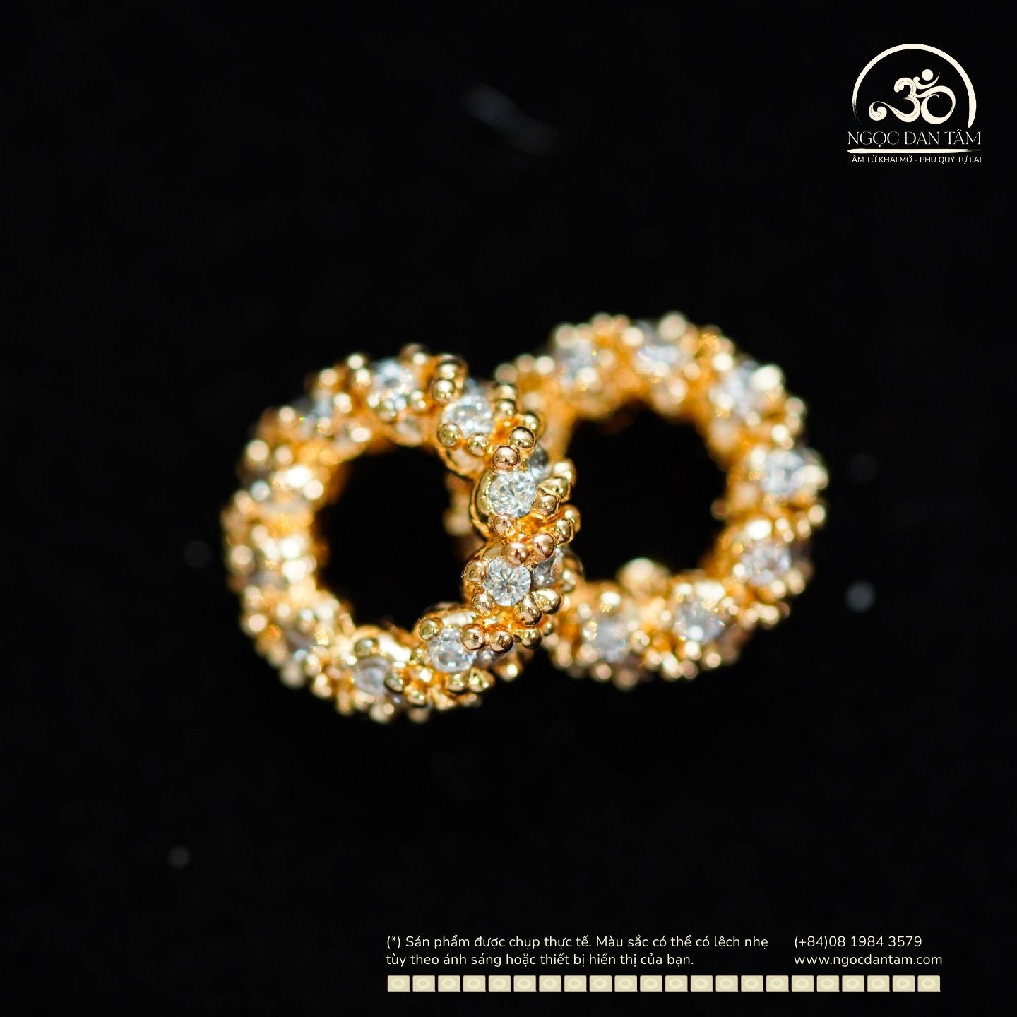  Charm Vàng Lấp Lánh Vàng Hồng - Kim Loại Mạ Vàng Cao Cấp 