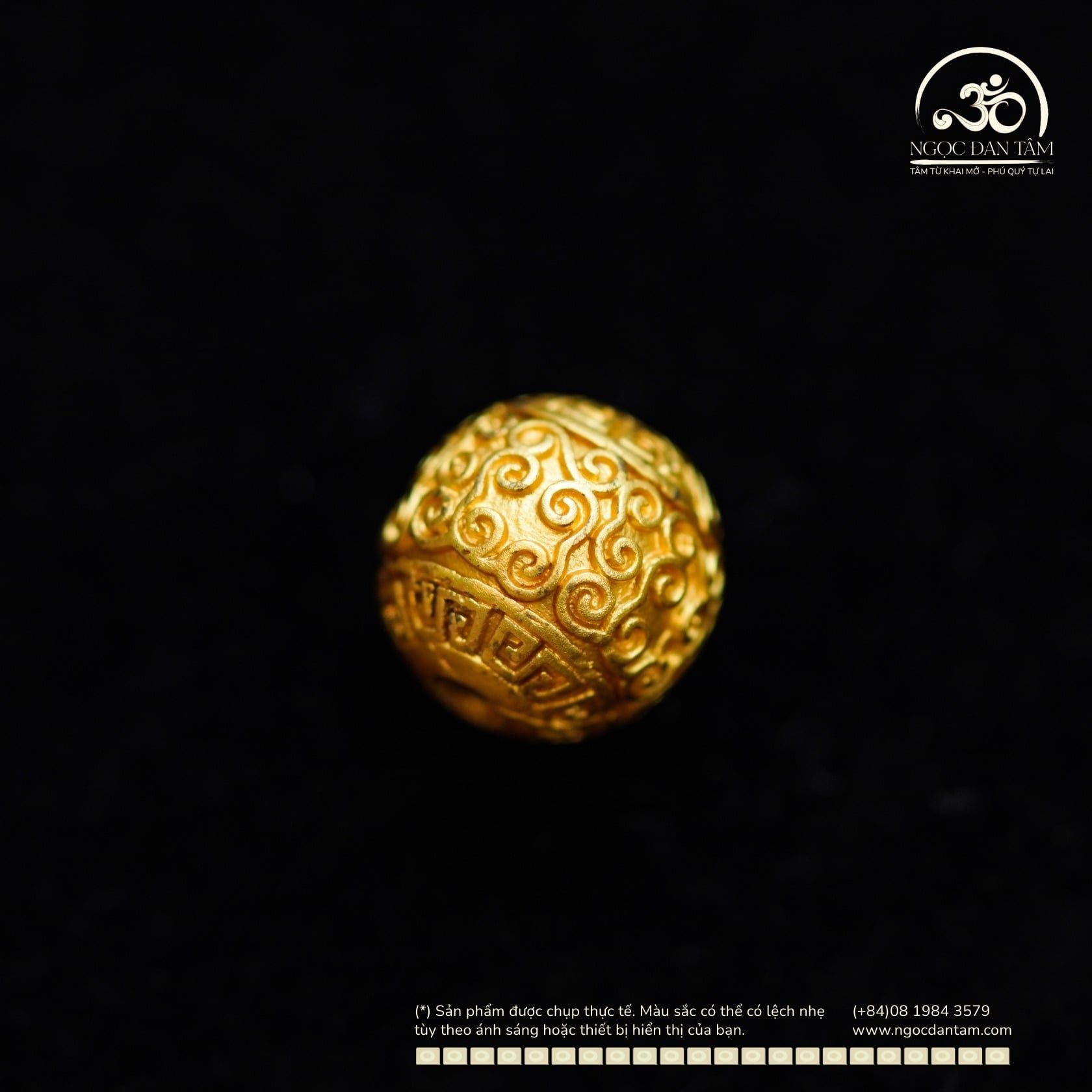  Charm Bi Tường Vân 9.74mm - Bạc Mạ Vàng Cao Cấp 