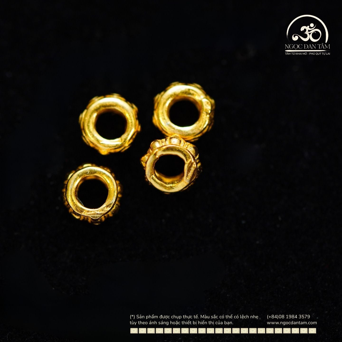  Charm Tròn Dẹp 4mm - Bạc Mạ Vàng Cao Cấp 