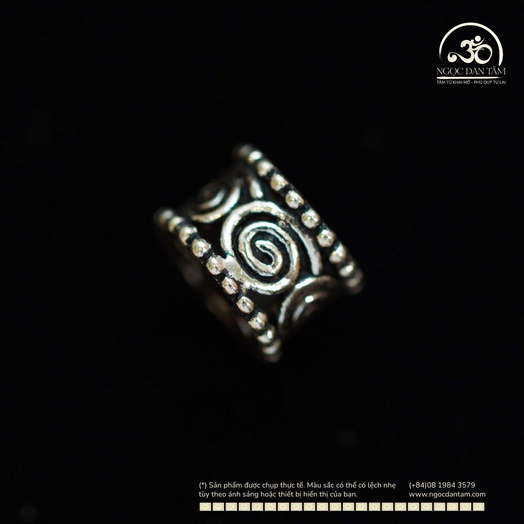  Charm bạc tròn xoắn ốc 8mm - Bạc Cao Cấp 