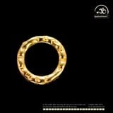  Charm Tròn Khắc Chữ Xỏ Ngang 9.55mm - Bạc 925 Mạ Vàng Cao Cấp 