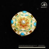  Charm Sứ Thanh Hoa Đính Ngọc Trai 13,30mm - Kim Loại Mạ Vàng Cao Cấp 
