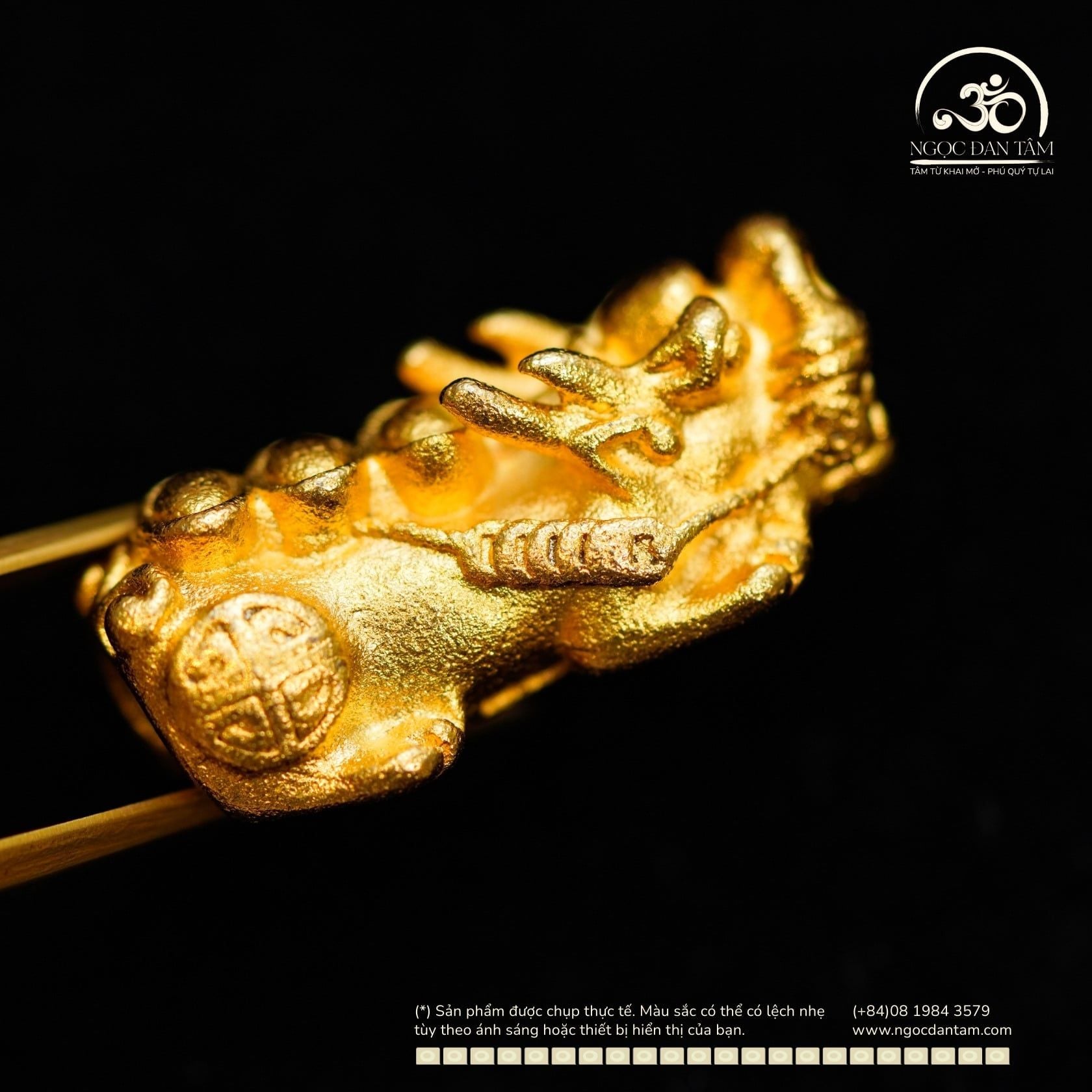  Tỳ Hưu 105T 24,24mm - Đồng Thau Mạ Vàng 999 Cao Cấp 