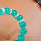  Vòng Tay Đá Amazonite 10mm 8A Phối Charm Cỏ 3 Lá 