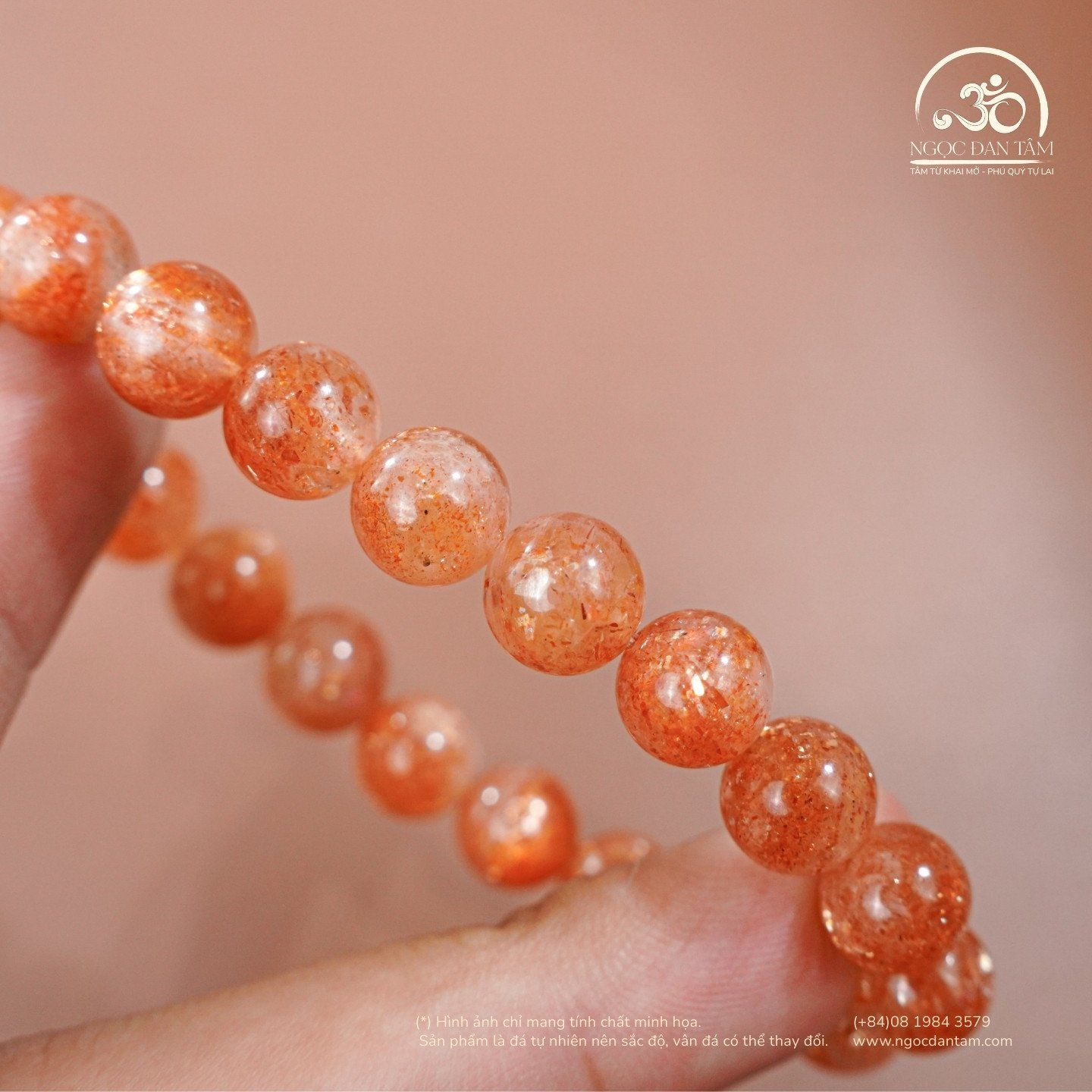  Vòng Tay Đá Mặt Trời 8mm 6A 