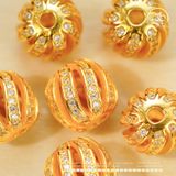  Charm Tròn Xoắn Đá Trắng 8.92mm - Bạc 925 Mạ Vàng Cao Cấp 