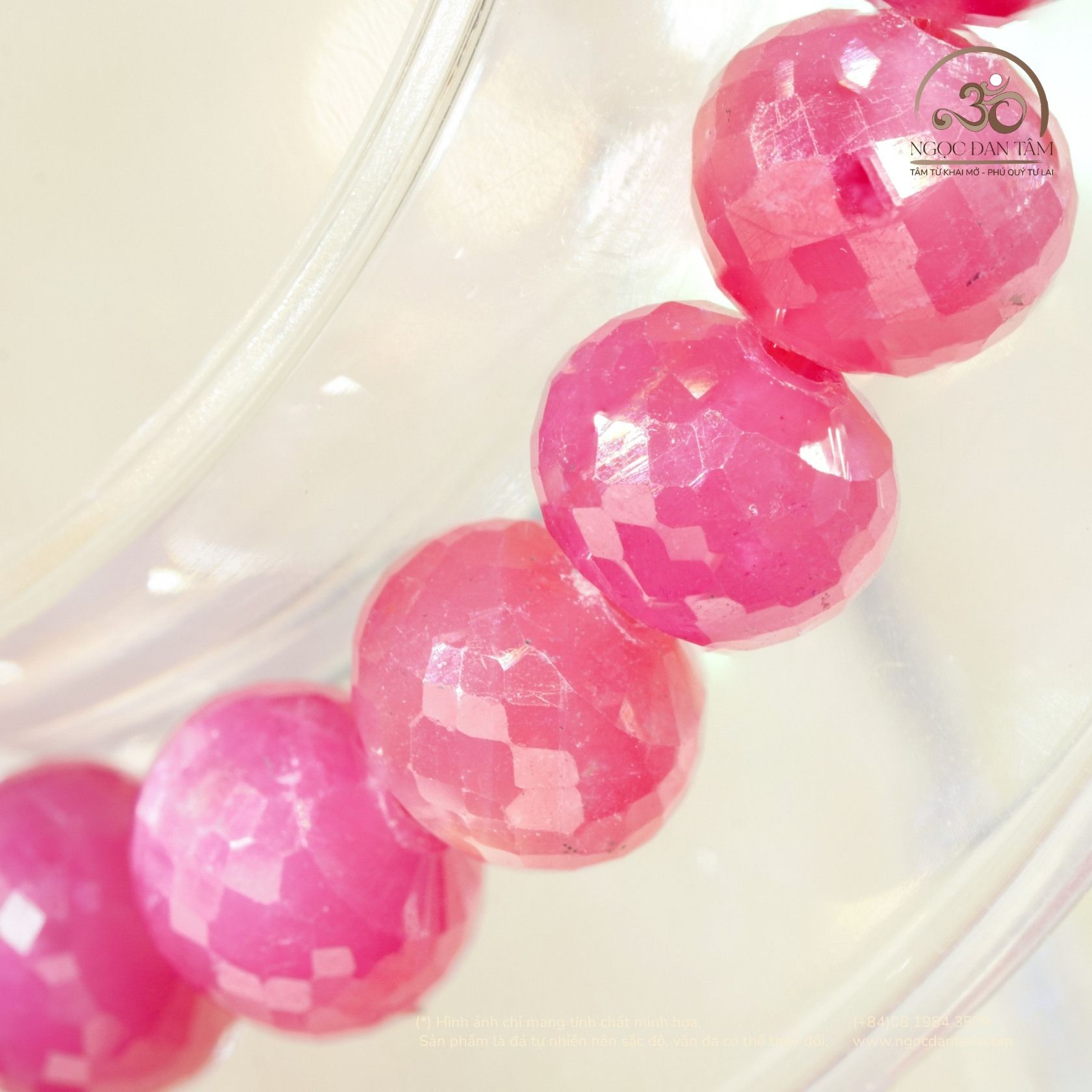  Vòng Tay Ruby Hồng Vip Cắt Giác 5,5 x 7,5 mm 