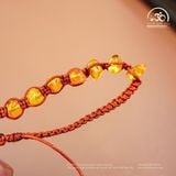  Vòng Tay Hổ Phách Cognac Dây Nút Ngang (7 Hạt) 