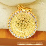  Mặt Dây Chuyền 12 Con Giáp Đính Đá 13.67mm - Bạc 925 Mạ Vàng Cao Cấp 