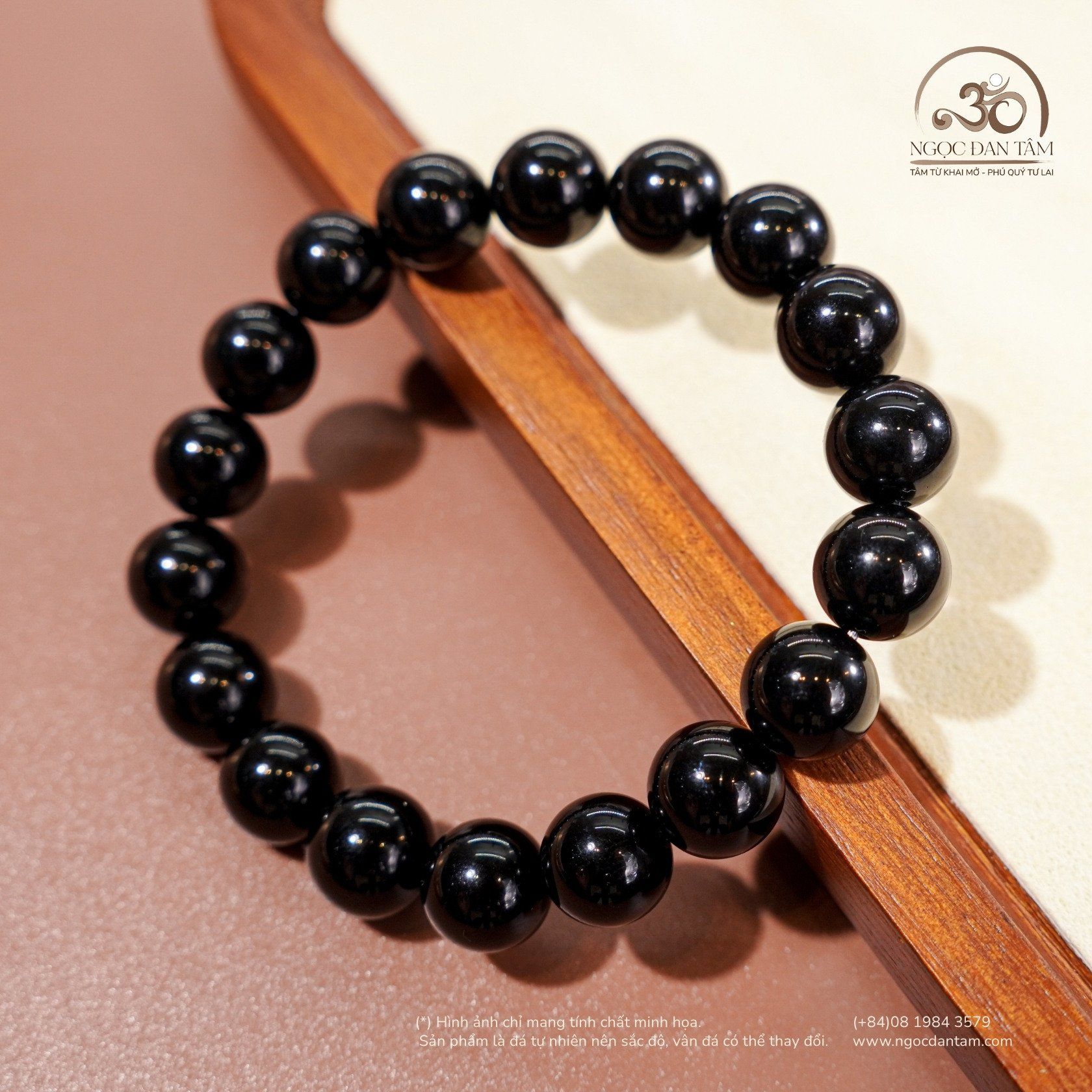  Vòng Tay Thạch Anh Đen 10mm 3A 