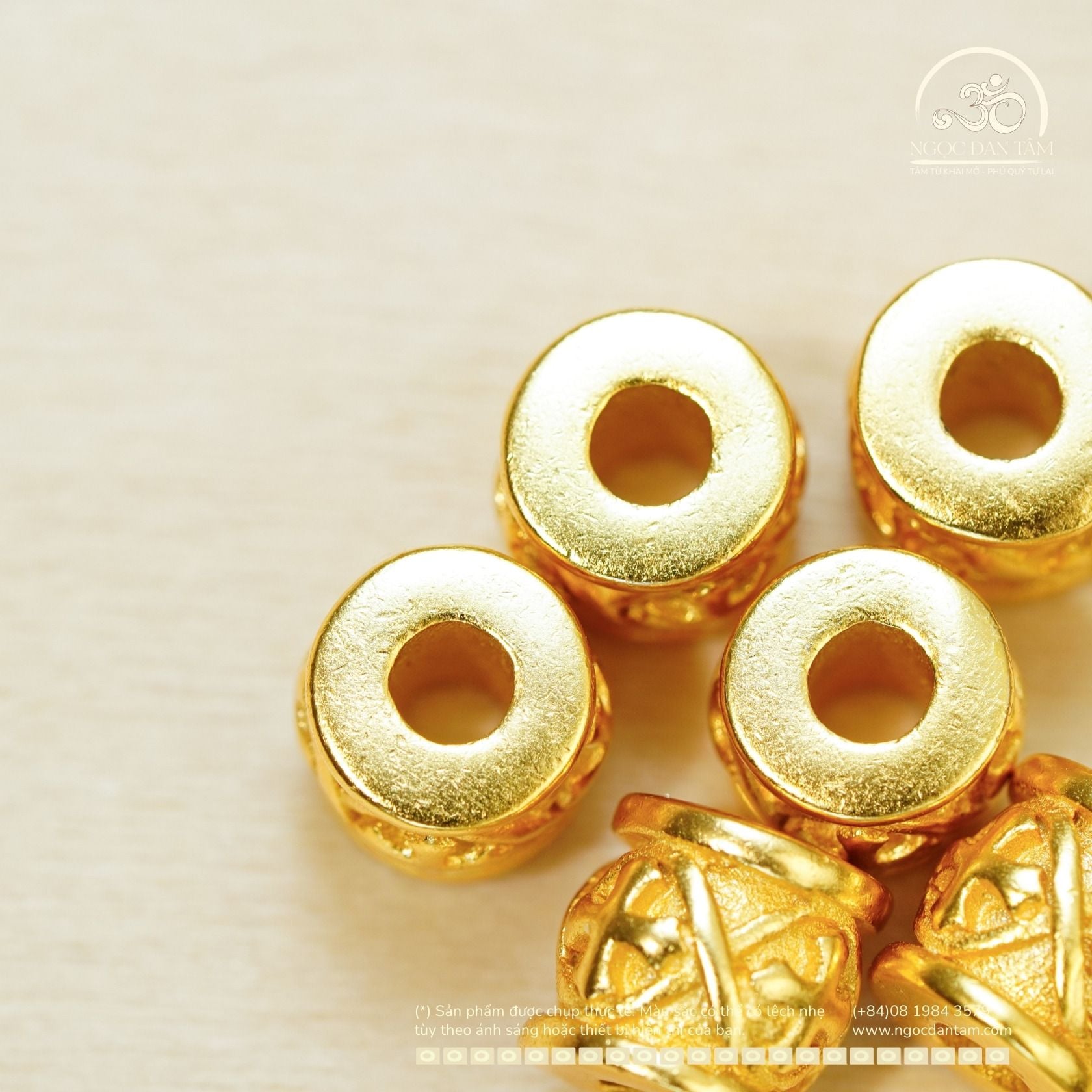  Charm Lu Thống Chữ Thập 7mm - Bạc 925 Mạ Vàng Cao Cấp 