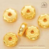  Charm Bánh Răng Hình Khối 7mm - Bạc 925 Mạ Vàng Cao Cấp 