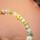  Thạch Anh Ưu Linh Thuôn Phối Charm Lục Giác 6x8mm 