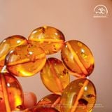  Vòng Tay Hổ Phách Cognac Oliu Hoa Bay 15mm 27gram 