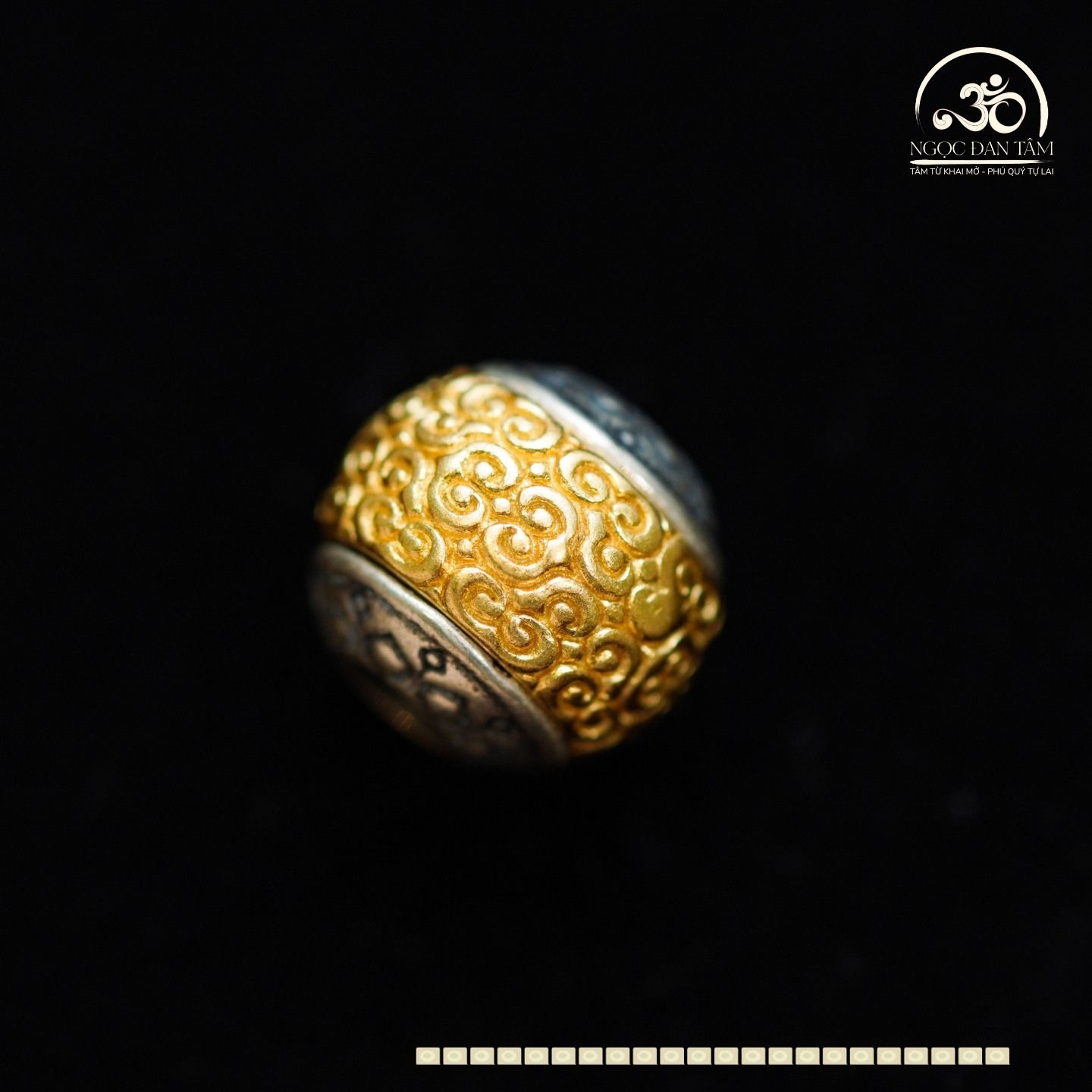  Charm Tường Vân 2 Màu 10,91mm - Bạc 925 Mạ Vàng Cao Cấp 