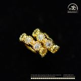  Charm Tròn Gợn Sóng Bạc Mạ Vàng 8,34mm - Bạc 925 Mạ Vàng Cao Cấp 