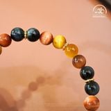  Vòng Tay Đá Mắt Hổ Tam Tài 8mm 5A Phối Charm (1) 
