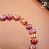  Vòng Tay Đá Thulite 8mm 2A Phối Charm 