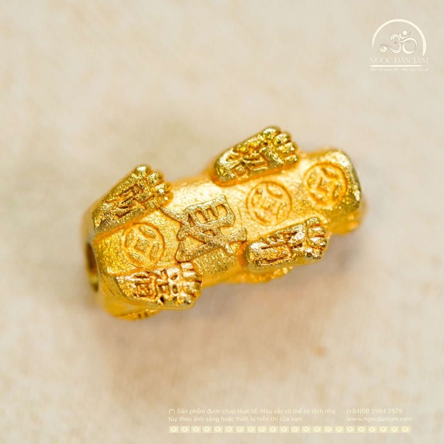  Tỳ Hưu 109N 15,77mm - Đồng Thau Mạ Vàng Cao Cấp 