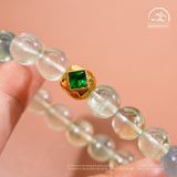  Vòng Tay Flourite Phối Charm Cắt Giác 10mm 2A 