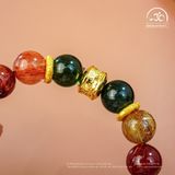 Vòng Tay Thạch Anh Tóc Hỗn Hợp 10mm 5A Phối Charm 