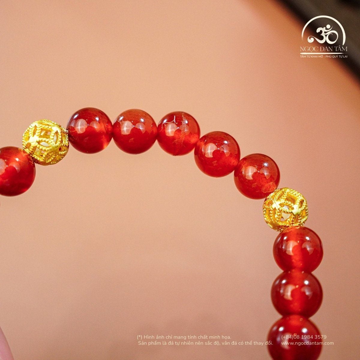  Vòng Tay Ngọc Hỏa ( Onyx 8mm ) 