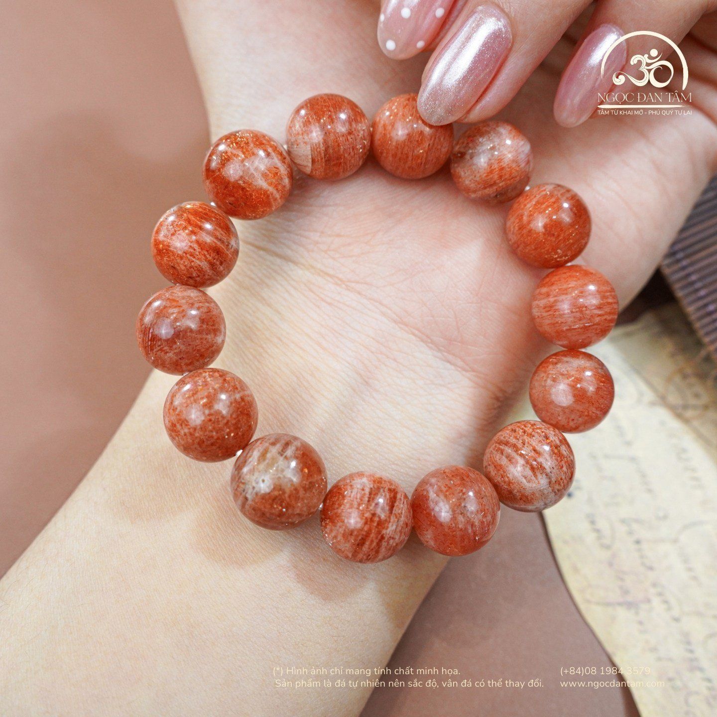  Vòng Tay Đá Mặt Trời 12mm 4A 